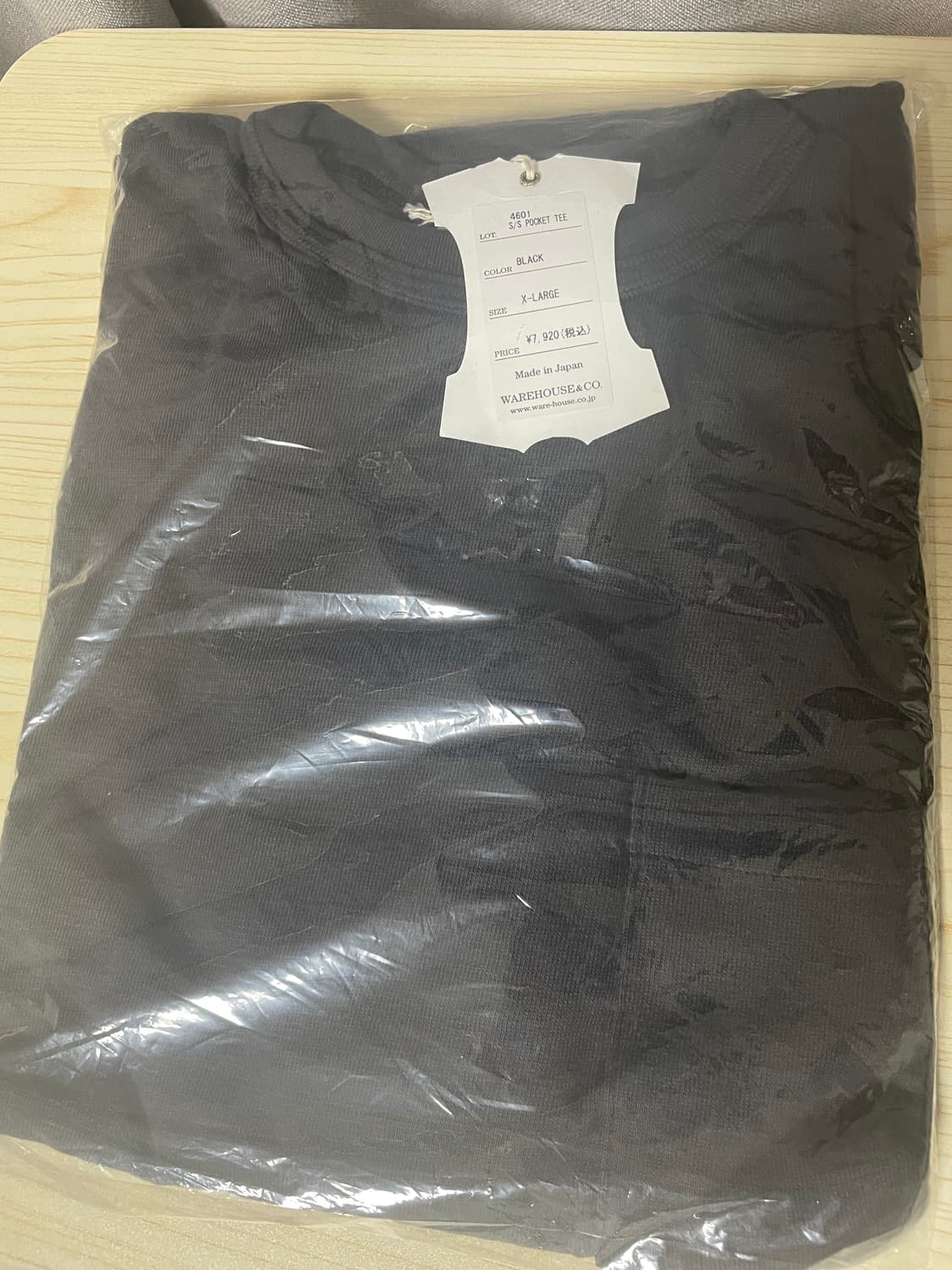 웨어하우스 Lot 4601 루프휠 포켓 티셔츠 블랙  XL 상품이미지1