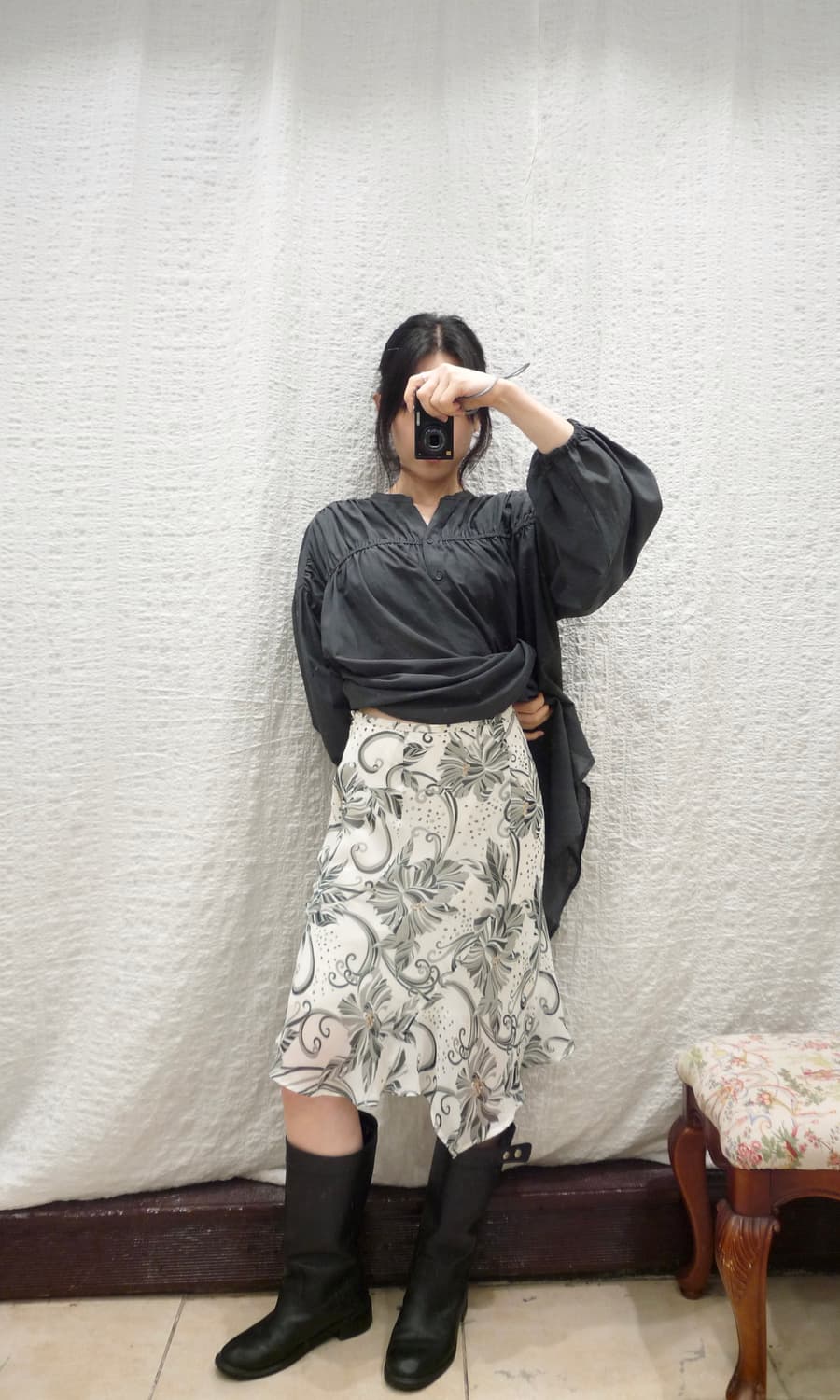 Grey Fleur Swing Skirt 상품이미지2