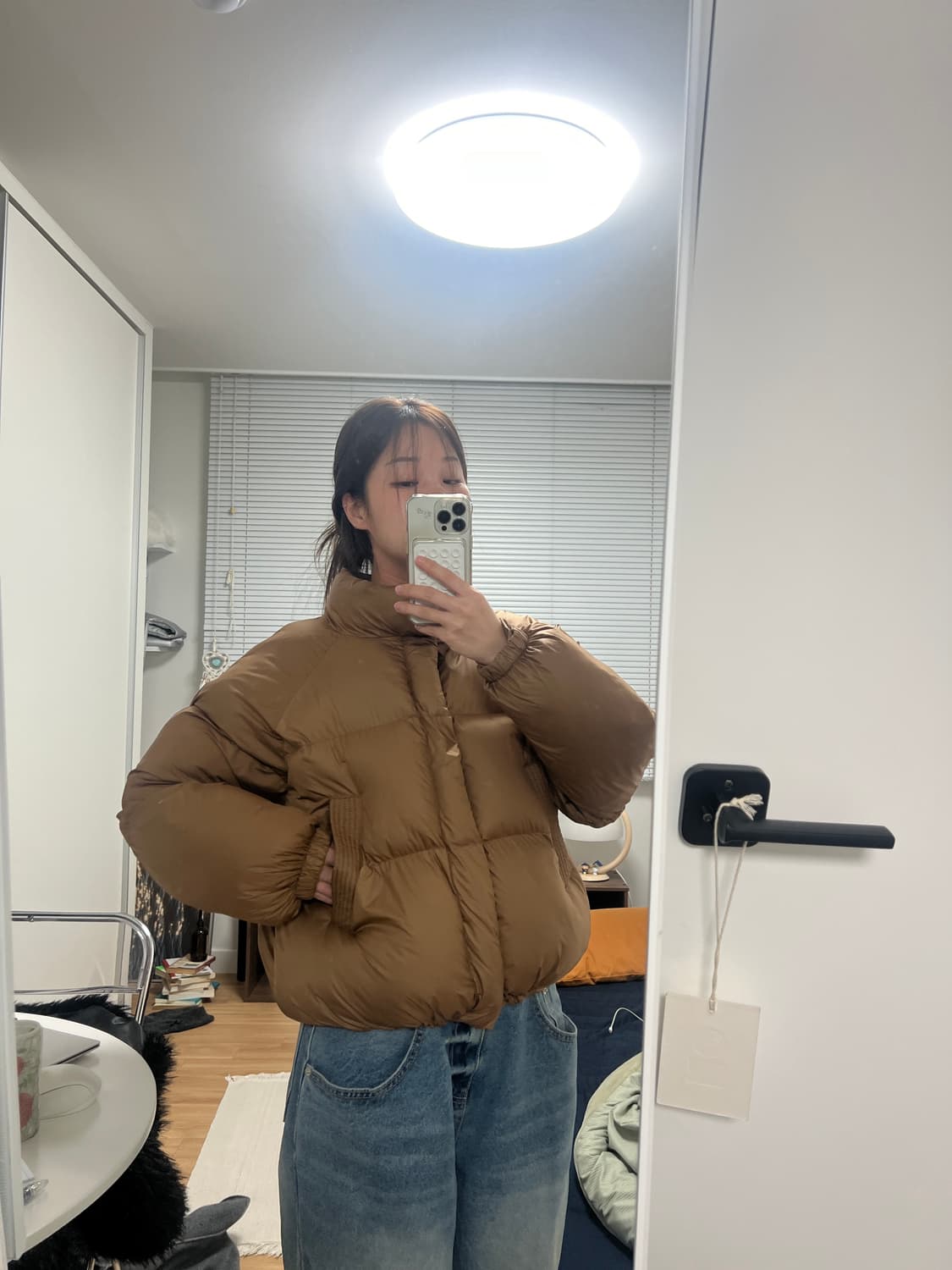 카멜색 패딩 상품이미지2