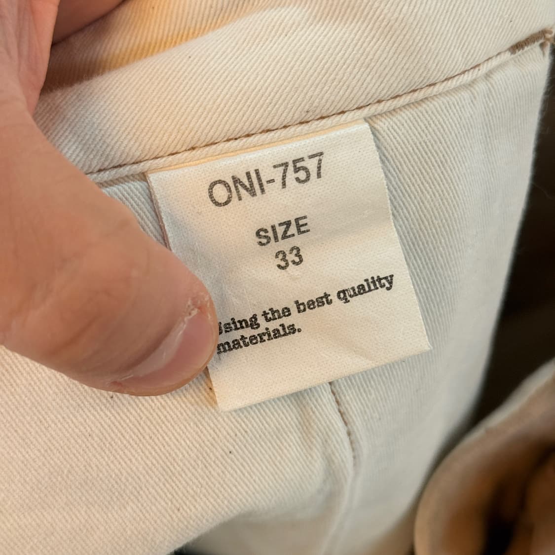 오니 데님 브리티쉬 드릴 셀비지 트라우저 33표기 실측 34 35 상품이미지6