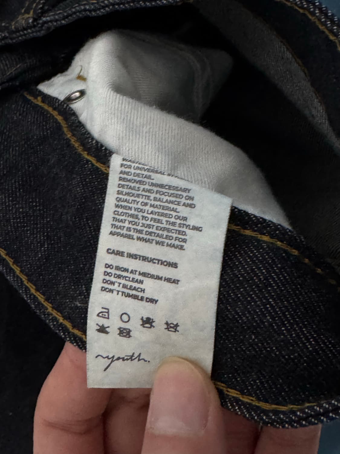 유스 와이드 생지데님 one wash M 롱 버전(32/32) 상품이미지4