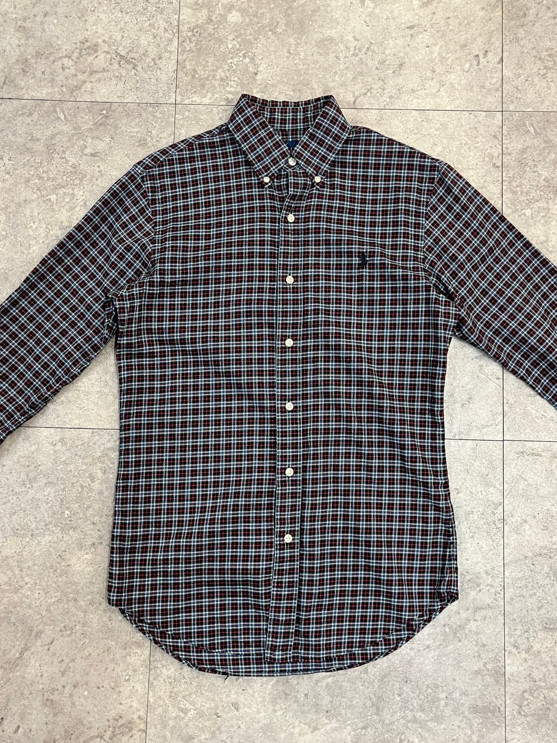 폴로 랄프로렌 슬림핏 체크 셔츠 블랙 S #csz3741 상품이미지5