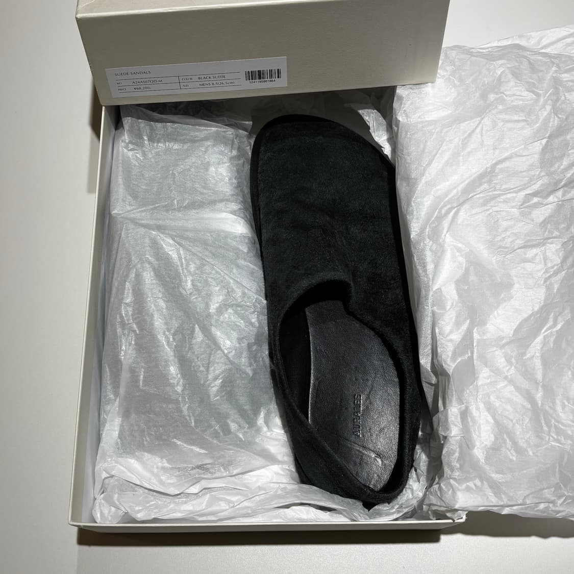 8.5) 오라리 24aw 스웨이드 슬리퍼 로퍼 블랙 상품이미지5