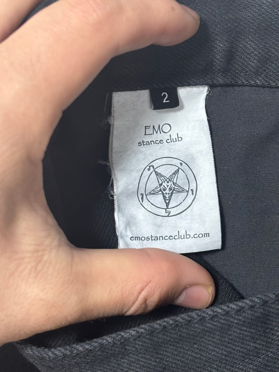 Emostance club 레더 패치 플레어진 2사이즈 상품이미지5