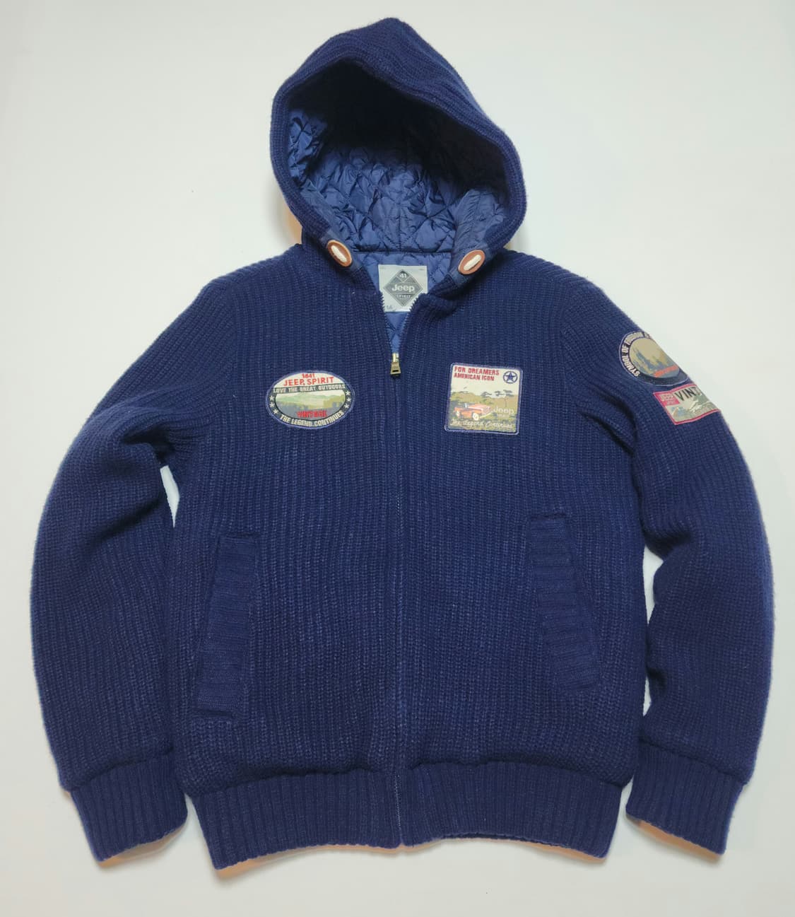 Jeep 스피릿 네이비 후드 퀼팅 점퍼 M(95) 상품이미지1