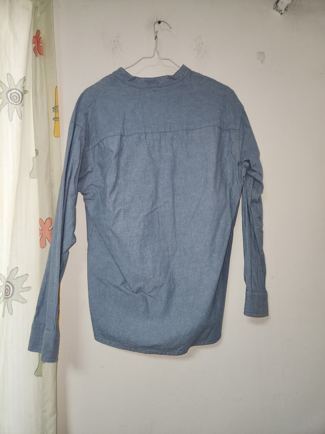 스파오 헨리넥 셔츠 블루 긴팔 M 상품이미지3