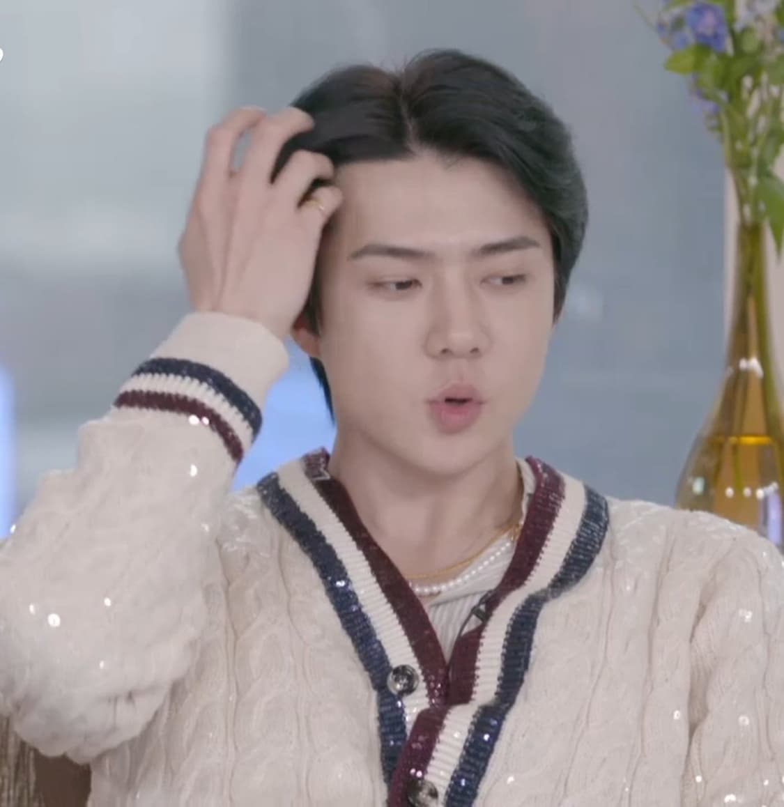 [강동원Exo세훈착용] 셀린느 SS20 런웨이 울 시퀸 가디건 M !!! 상품이미지4