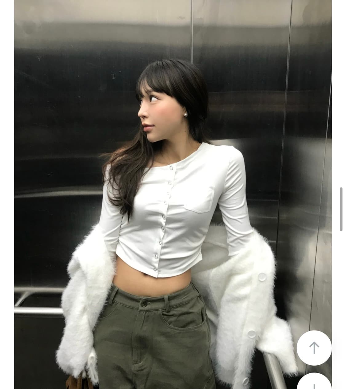 클라우드이모션 셔링 원오프 티셔츠 상품이미지2