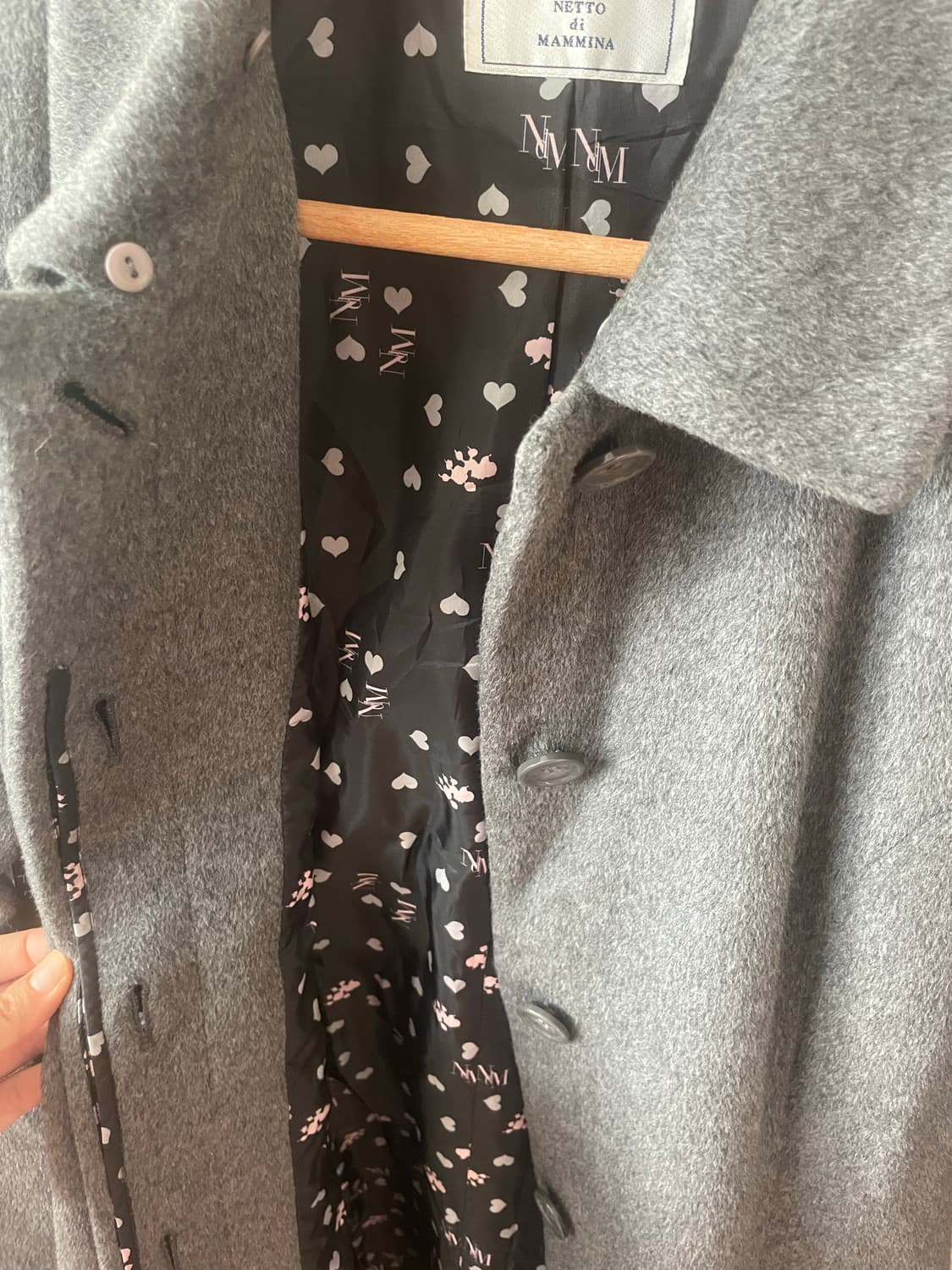 모리걸 빈티지 도쿄모리 무채색 롱 카라 코트 🩶🖤💗 상품이미지4