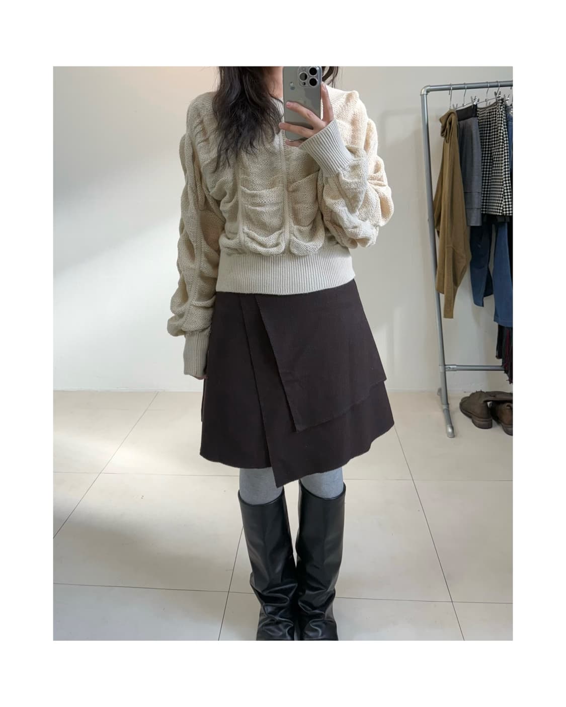 빈티지 셔링 니트 상품이미지1