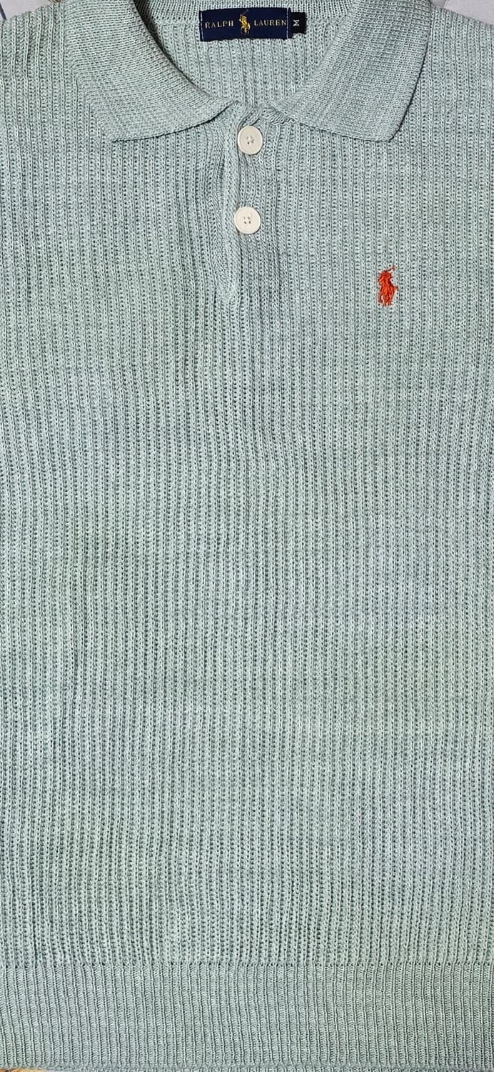 폴로 랄프로렌 민트색 긴팔 니트 폴로 셔츠 M 상품이미지5