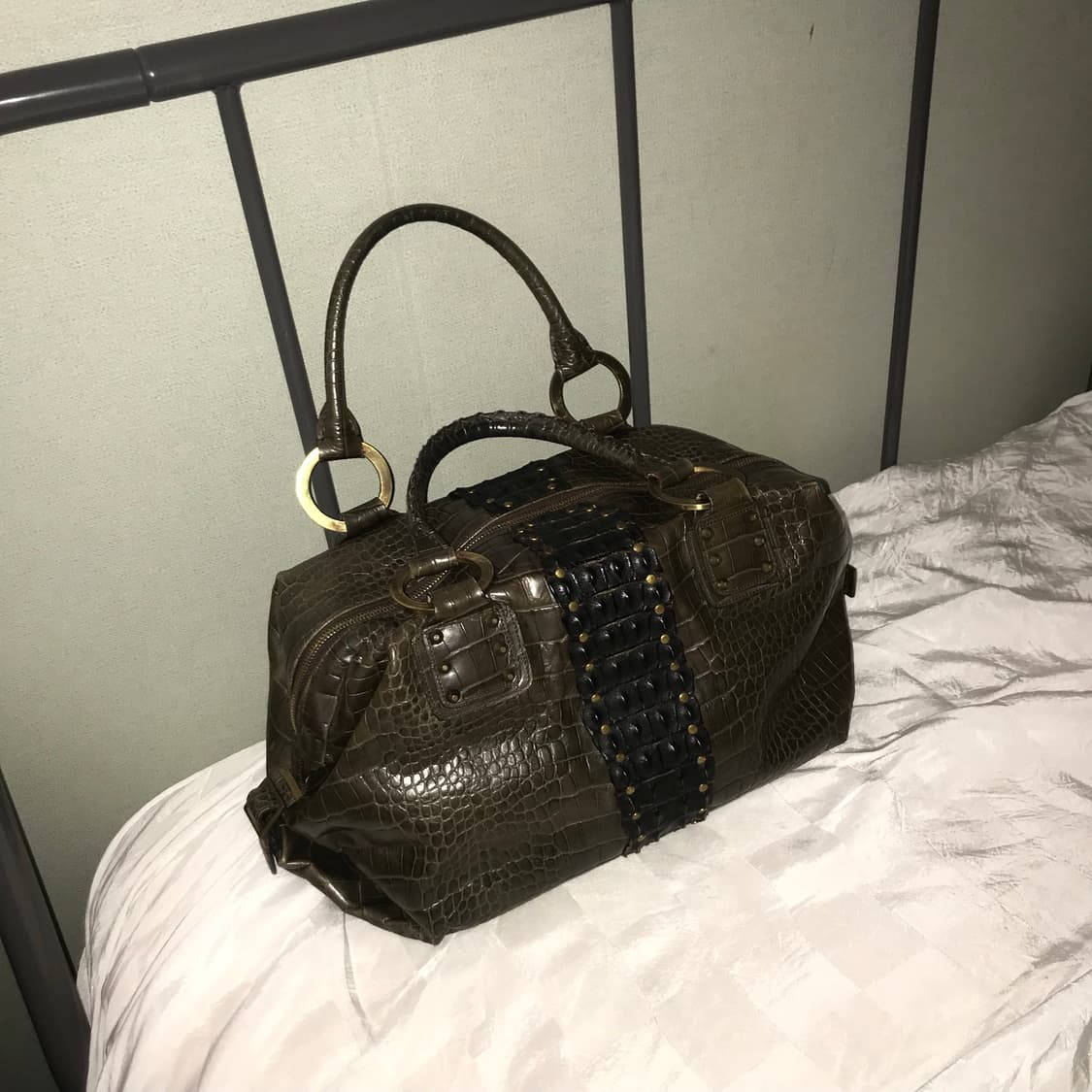 Time 올리브 스터드 크로커다일 토트백 빅백 상품이미지2