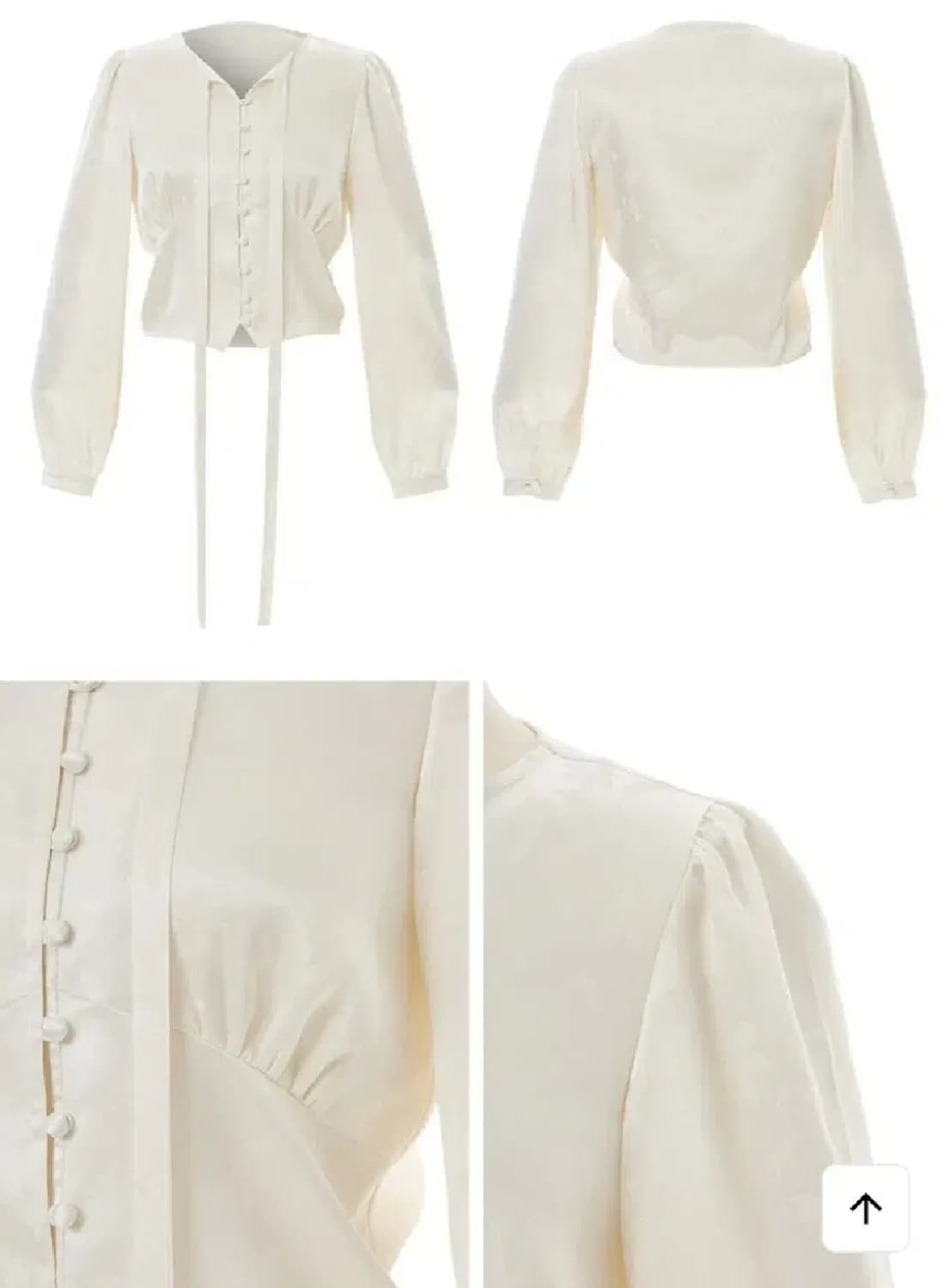 벰버 JACQUARD RIBBON BLOUSE_CREAM 상품이미지3