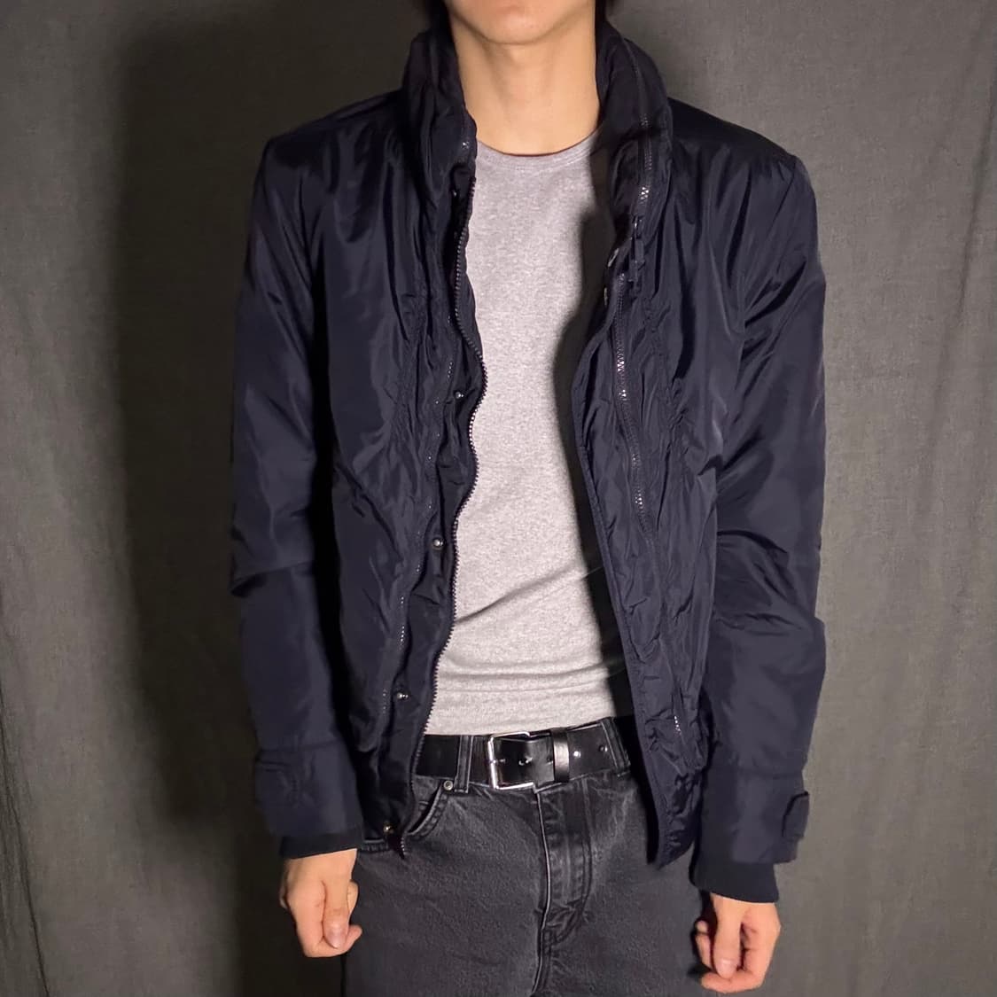 y2k 지퍼 디테일 자켓 네이비 상품이미지6