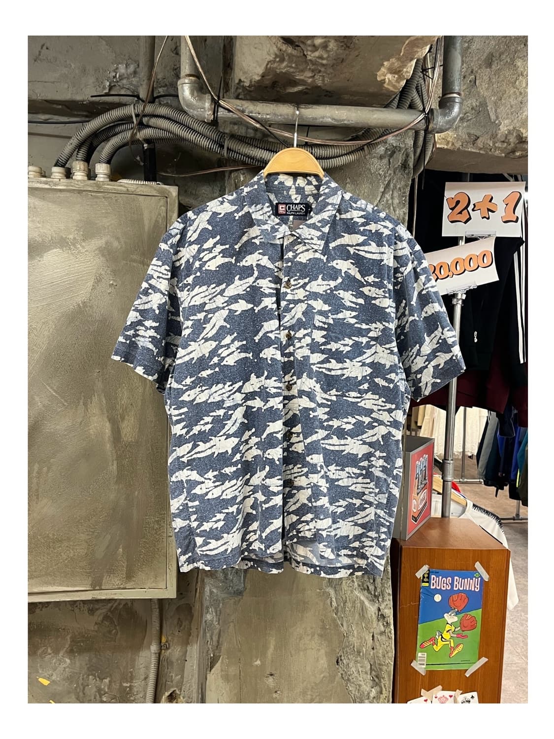 챕스 랄프로렌 포켓 패턴 반팔 셔츠 블루 L #csz3713 상품이미지1