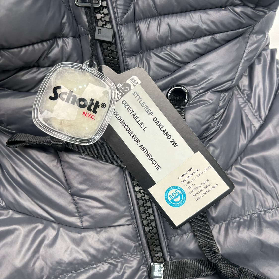 쇼트 그레이 유광 패딩 자켓 L 상품이미지7