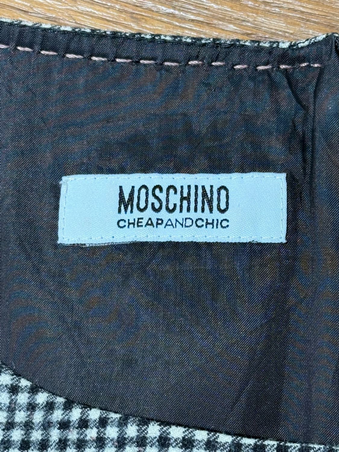 모스키노 칩앤시크 깅엄 체크 울 드레이프 드레스 상품이미지7