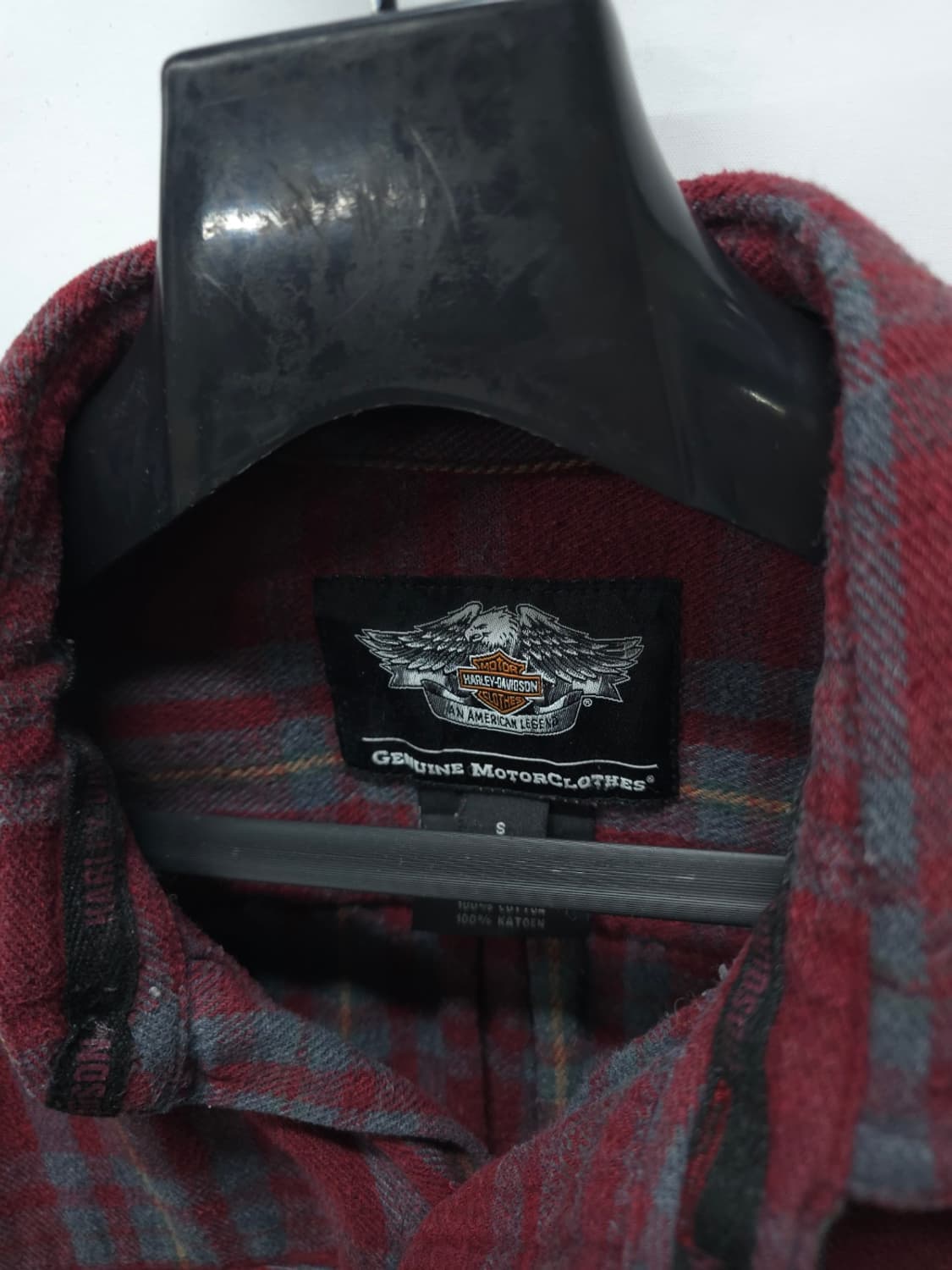 할리데이비슨 여성 정통 체크 플란넬 빈티지셔츠 (레드/그레이, S사이즈) 상품이미지6