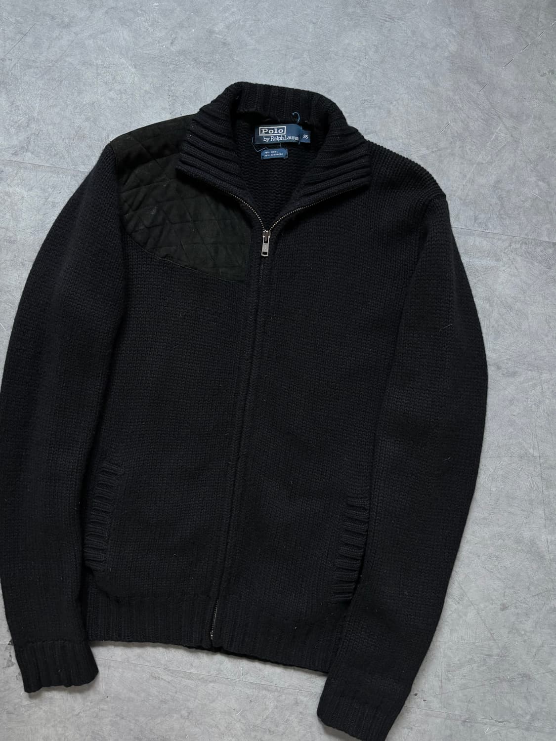 Polo 폴로 랄프로렌 블랙 캐시미어 블렌드 니트 집업 상품이미지1