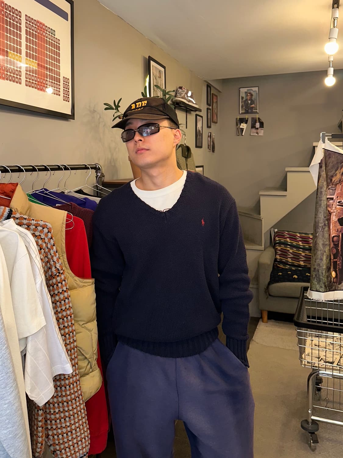 90’s Polo Ralph Lauren v-neck logo knit 상품이미지2