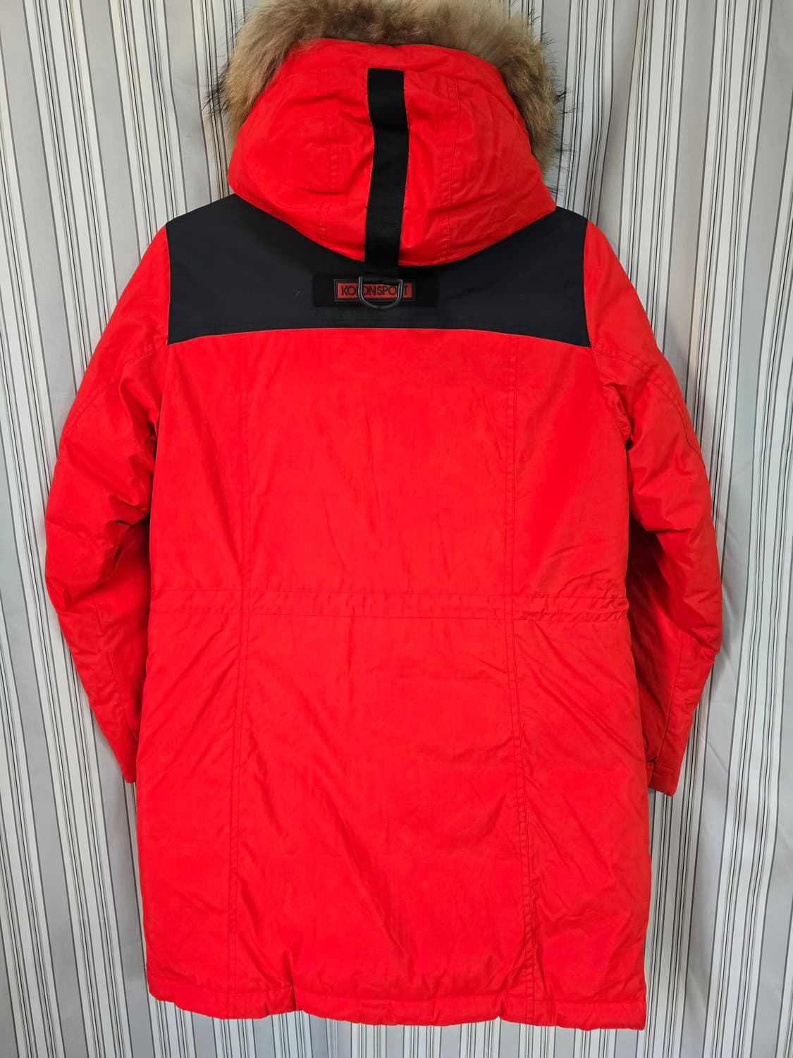 (95)코오롱스포츠 레드 퍼후드 패딩점퍼 상품이미지2