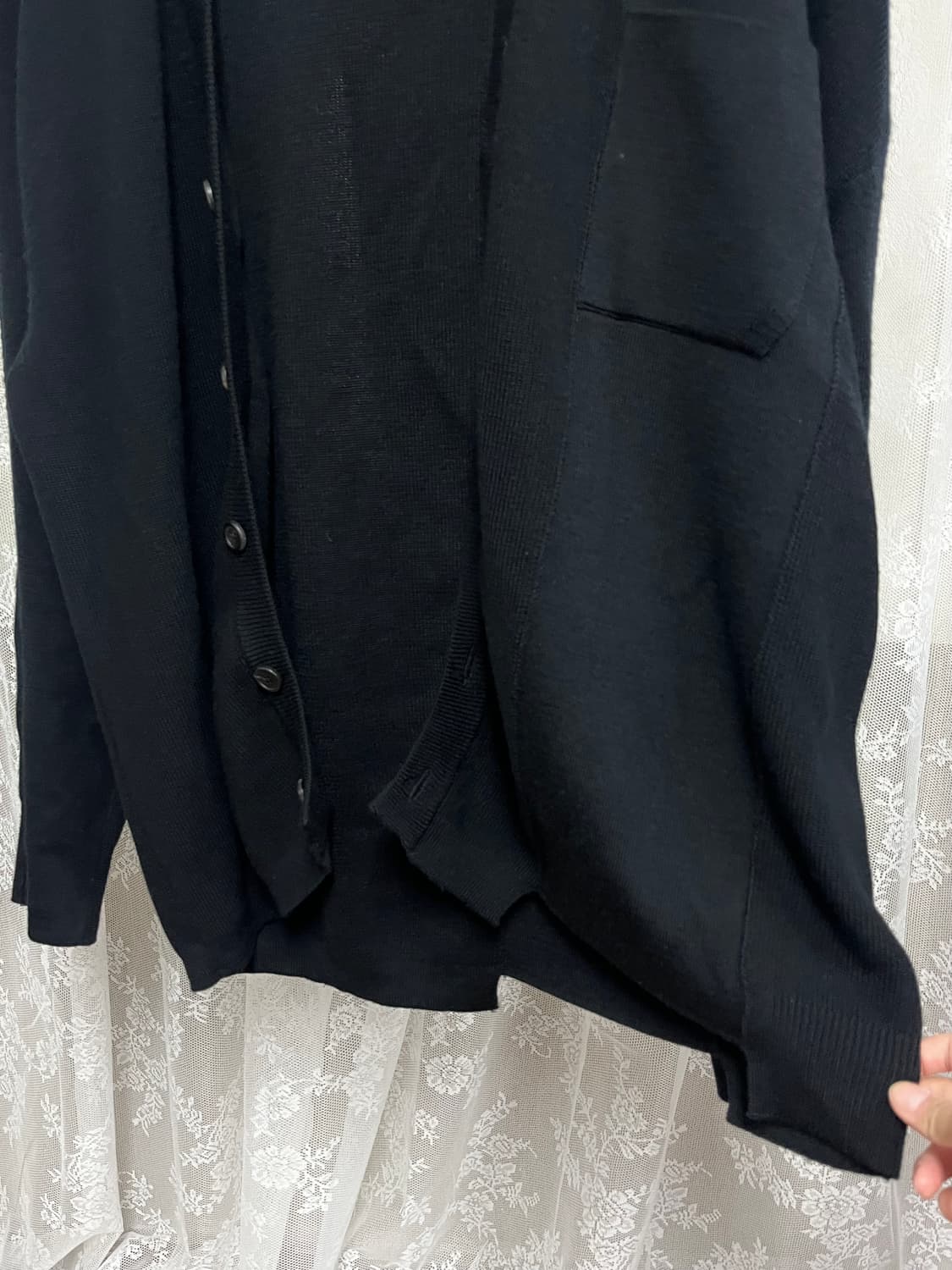 46) 솔리드옴므 19ss 울 브이넥 가디건 블랙 상품이미지4