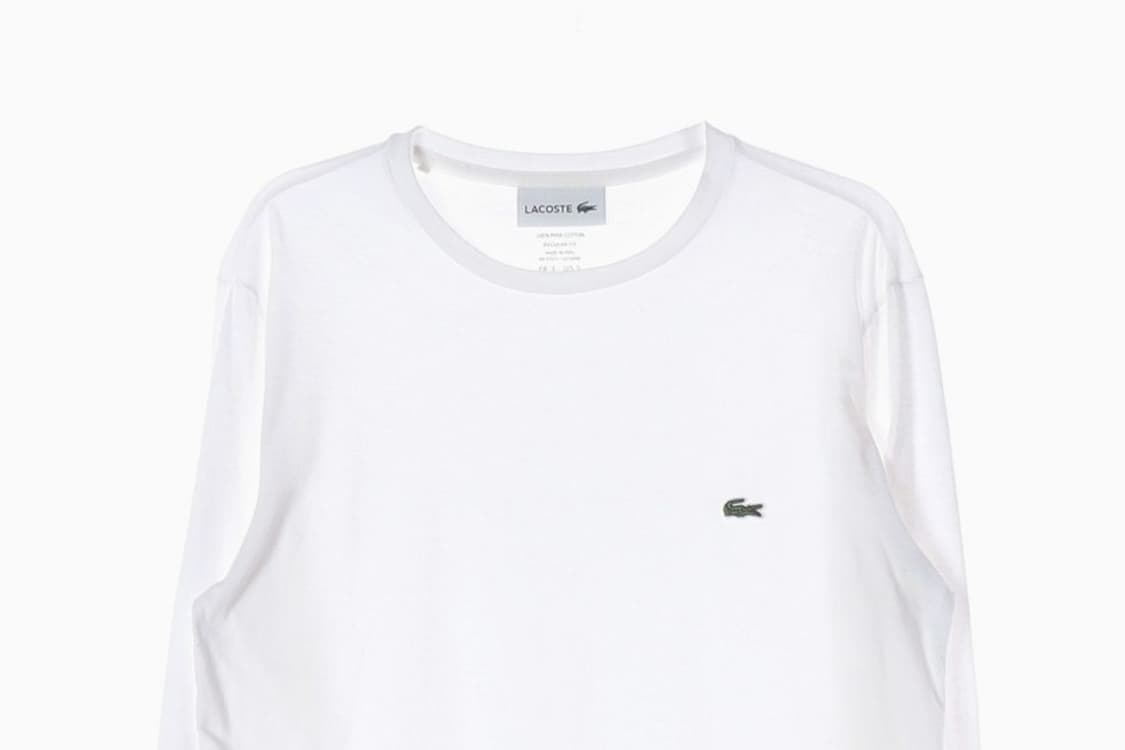 라코스테 피마코튼 롱슬리브 티셔츠 화이트 S 상품이미지3
