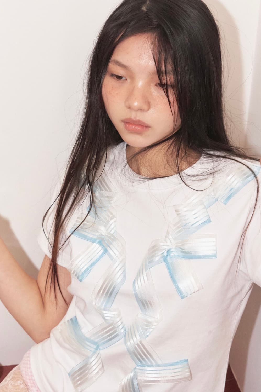 영마일웨어_ribbon t-shirt_clear blue 상품이미지1