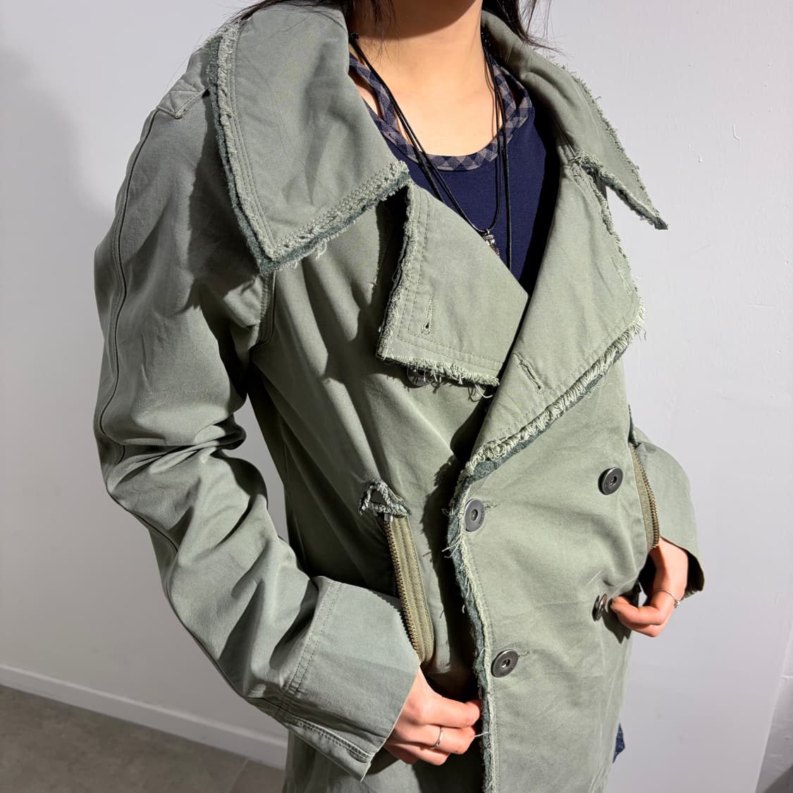 디젤 그런지 더블 코트 자켓 상품이미지3