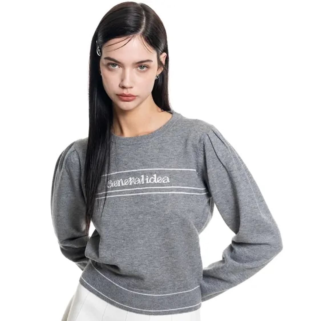 제너럴아이디어 로고 퍼프 풀오버 니트 스웨터 더바넷 타낫 아카이브제이투유 상품이미지1