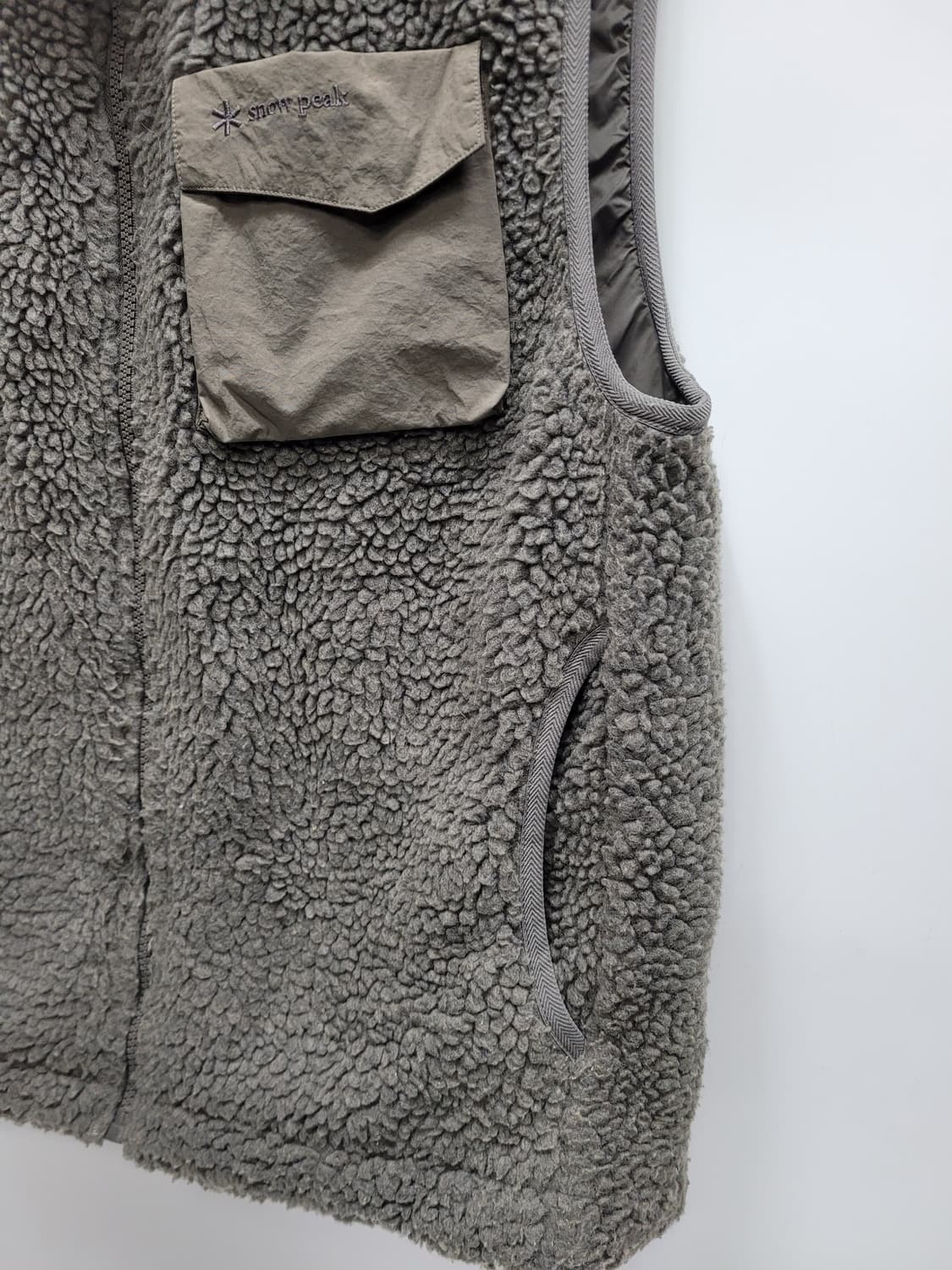 Snow peak 21FW 스노우피크 플리스 베스트 /  95 카키그레이 상품이미지5