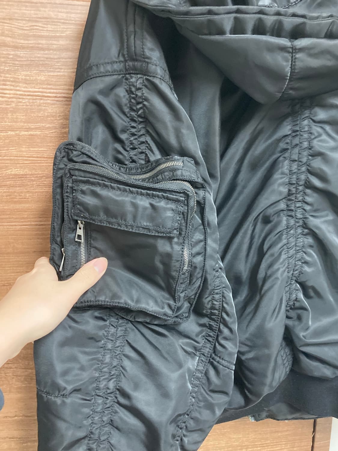 송지오옴므 더블후드 레이어드 MA-1 46사이즈 상품이미지3