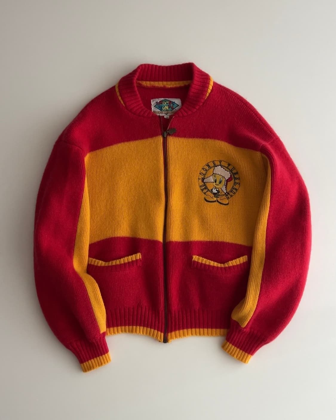 90s 루니툰즈 니트 집업 자켓 100 상품이미지3