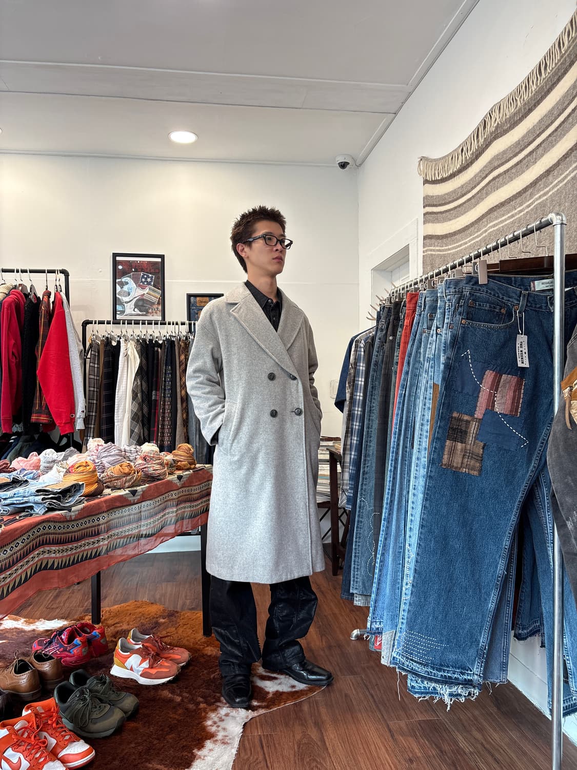 Beams 울 혼방 더블 코트 상품이미지1