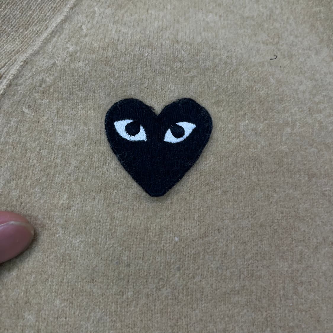 W 95 꼼데가르송 베이지 울 가디건 상품이미지3