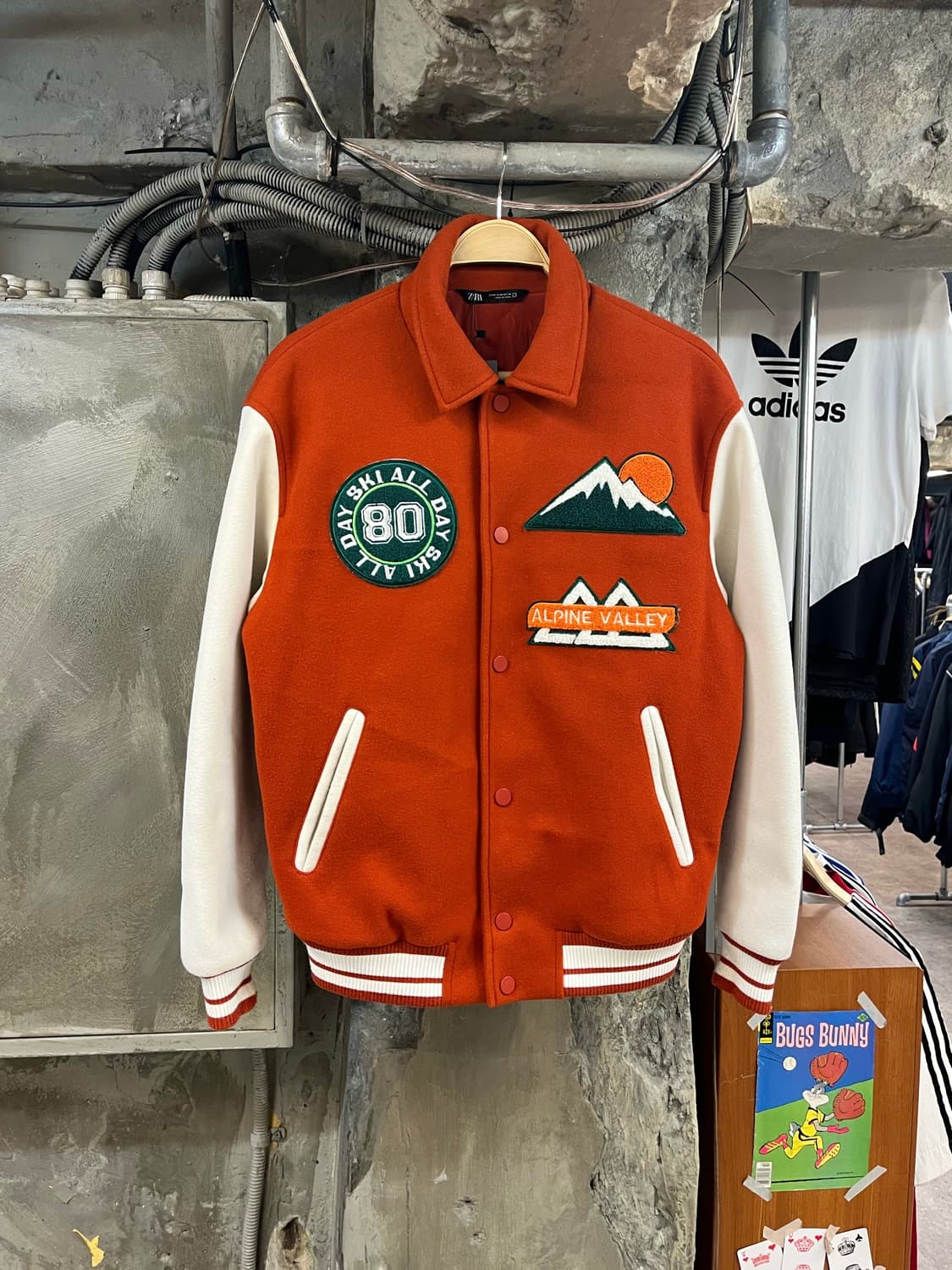 자라 패치 바시티 자켓 오렌지 M #csz2554  상품이미지1