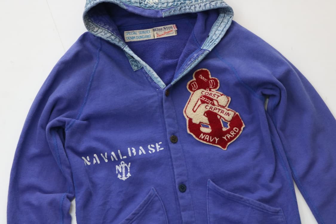 Denim Dungaree 데님앤던가리 빈티지 네이비 후드 가디건 상품이미지3