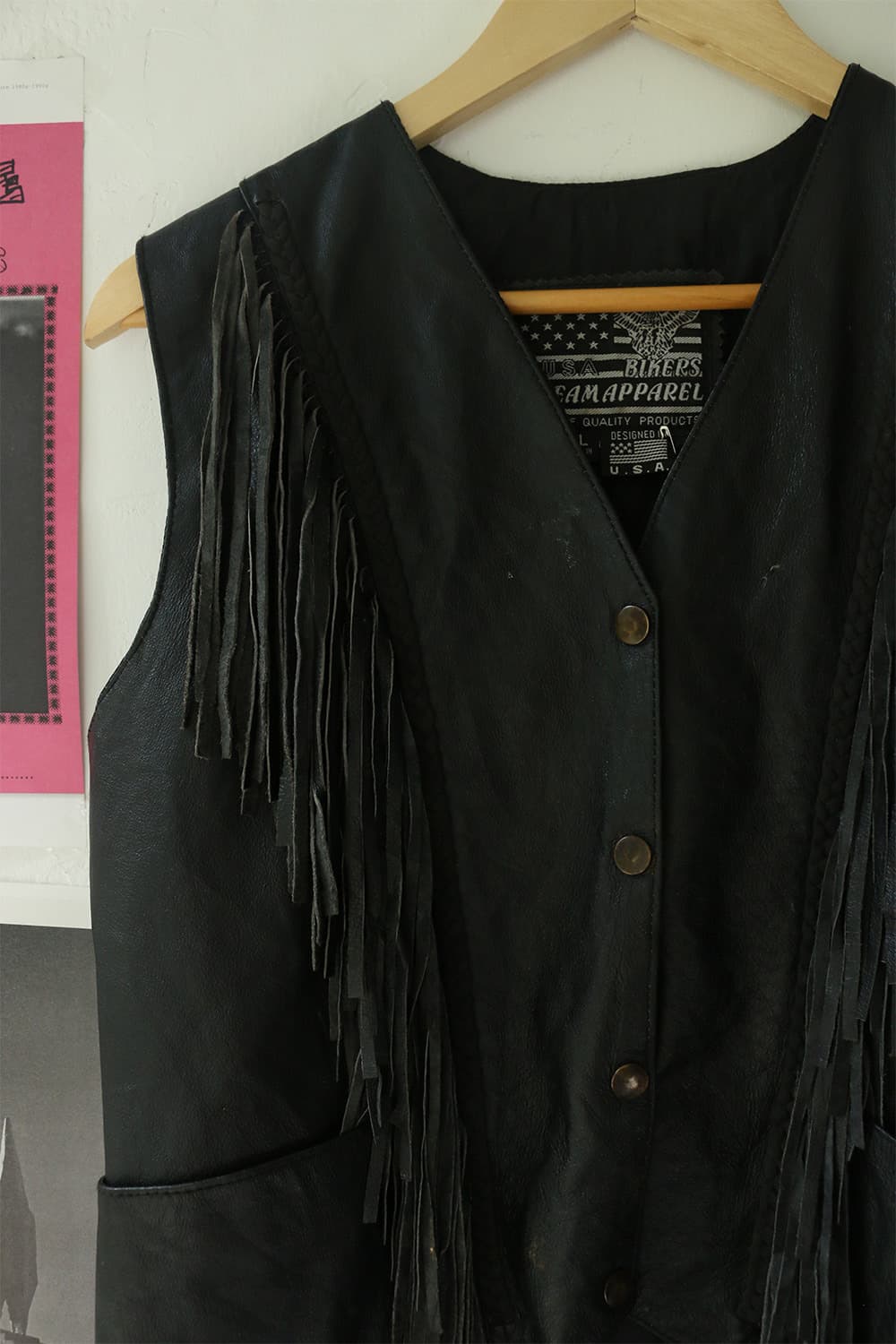 빈티지 테슬 프린지 레더 베스트 상품이미지4