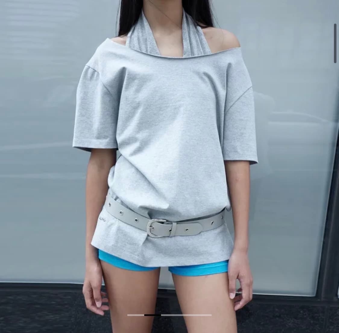 세릭 ONE SHOULDER LOOSE TOP / MELANGE GRAY 상품이미지1