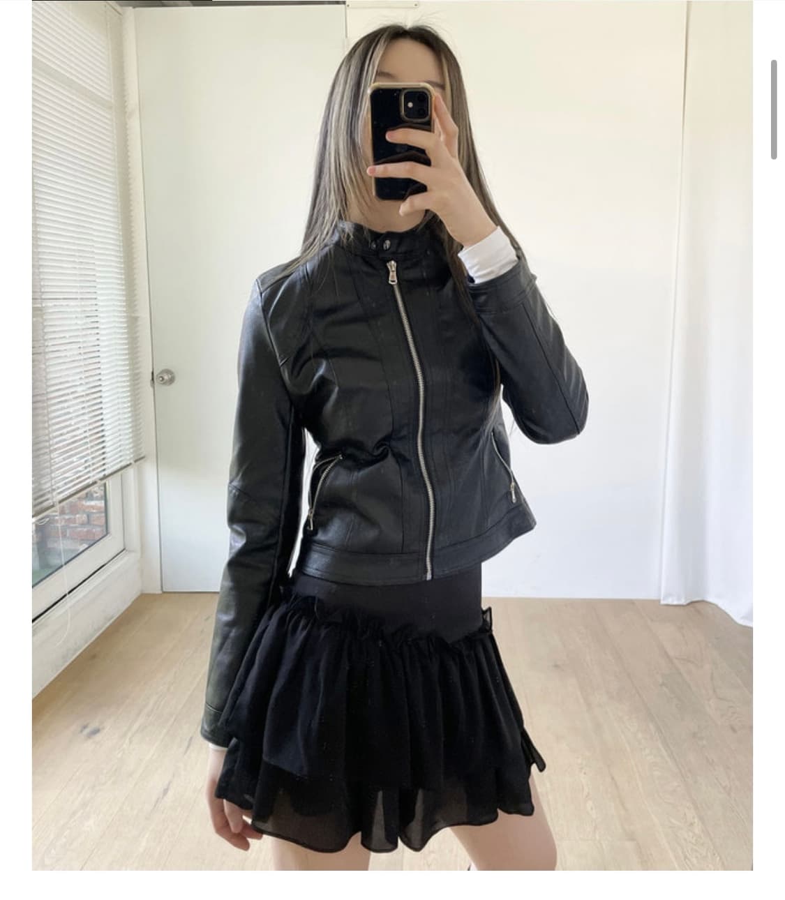 이너뮤트 슬림 레더 자켓 S 새상품 상품이미지1