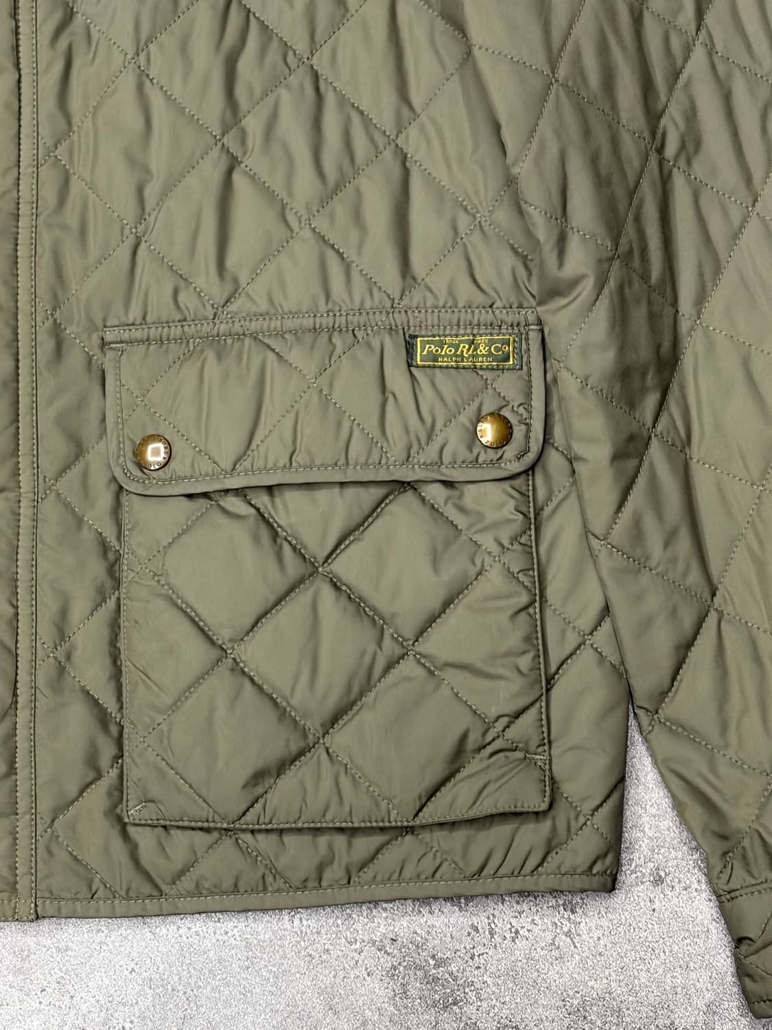 폴로 랄프로렌 퀼팅 자켓 카키 상품이미지4