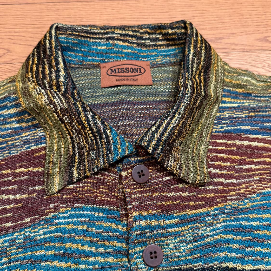 미쏘니 스트라이프 패턴 카라 니트 상품이미지3