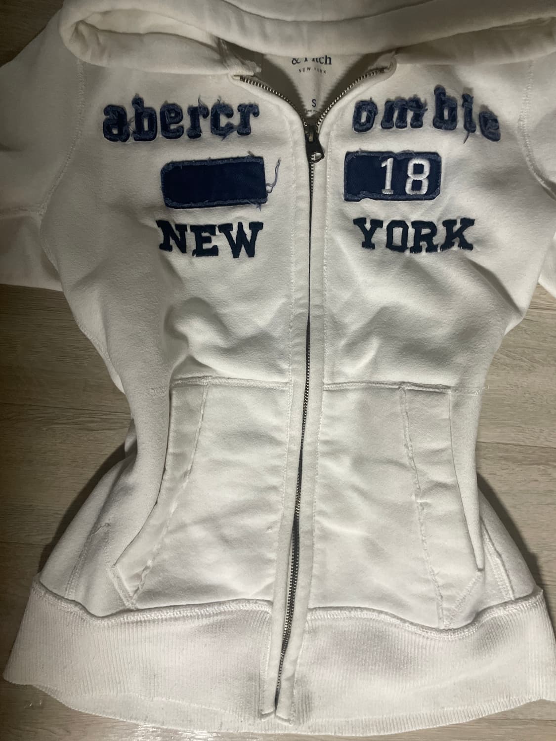 대장템 아베크롬비 화이트 후드집업 S 상품이미지1