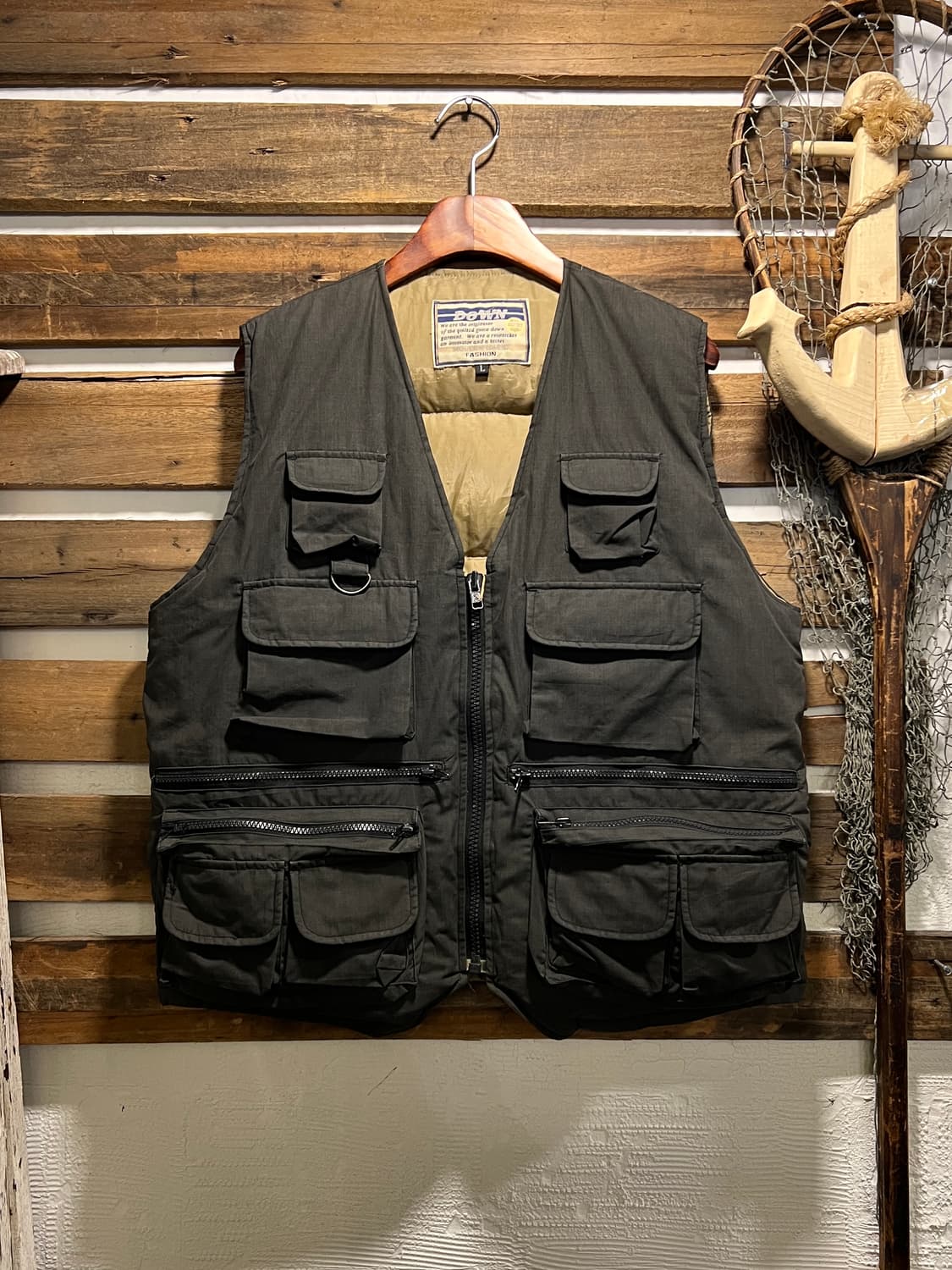 [L]USA 빈티지 차콜그레이 헌팅 다운 베스트 상품이미지1