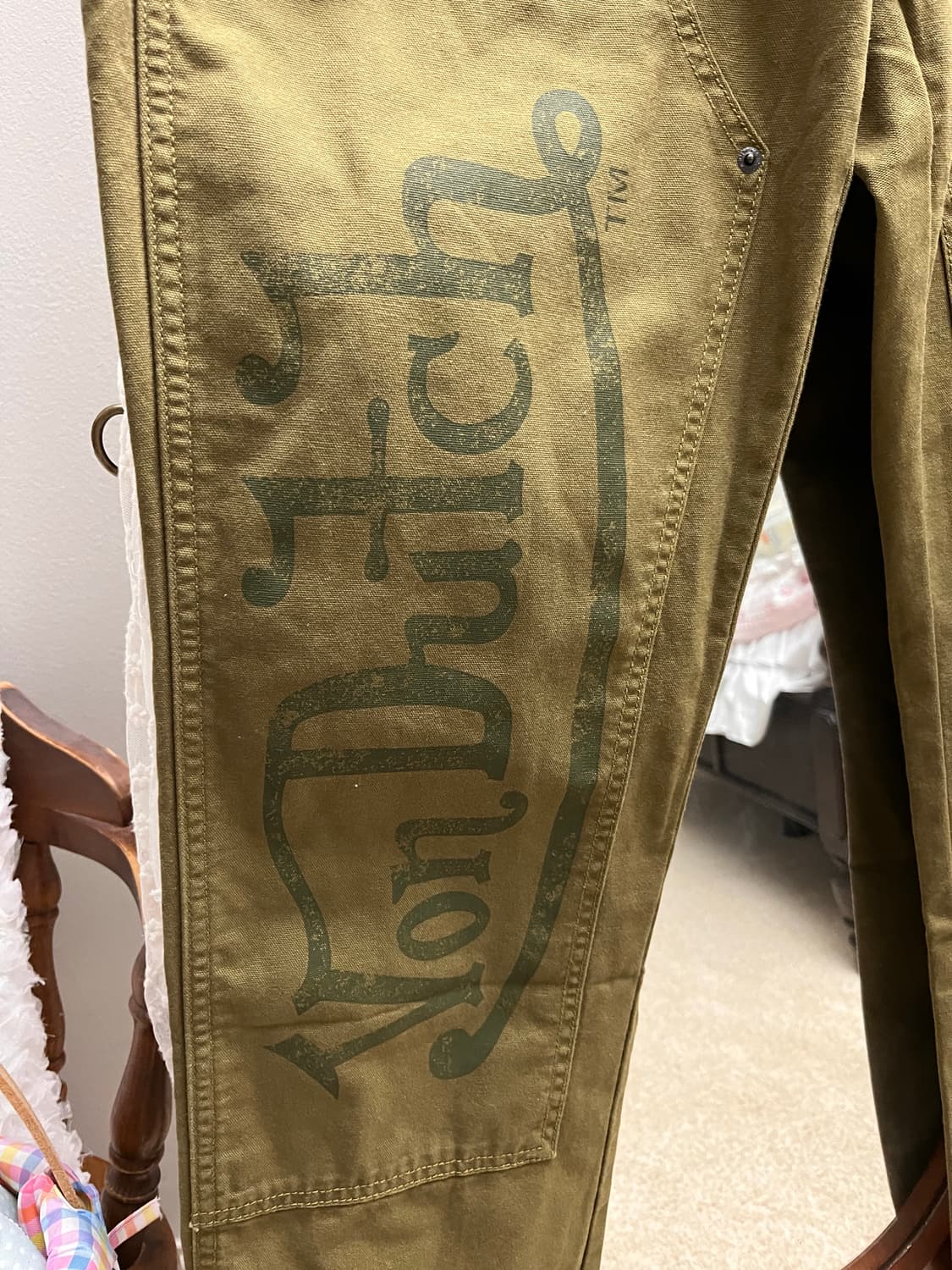 [새상품/32*30] 본더치(Von Dutch) 모스 그린 더블니 상품이미지3