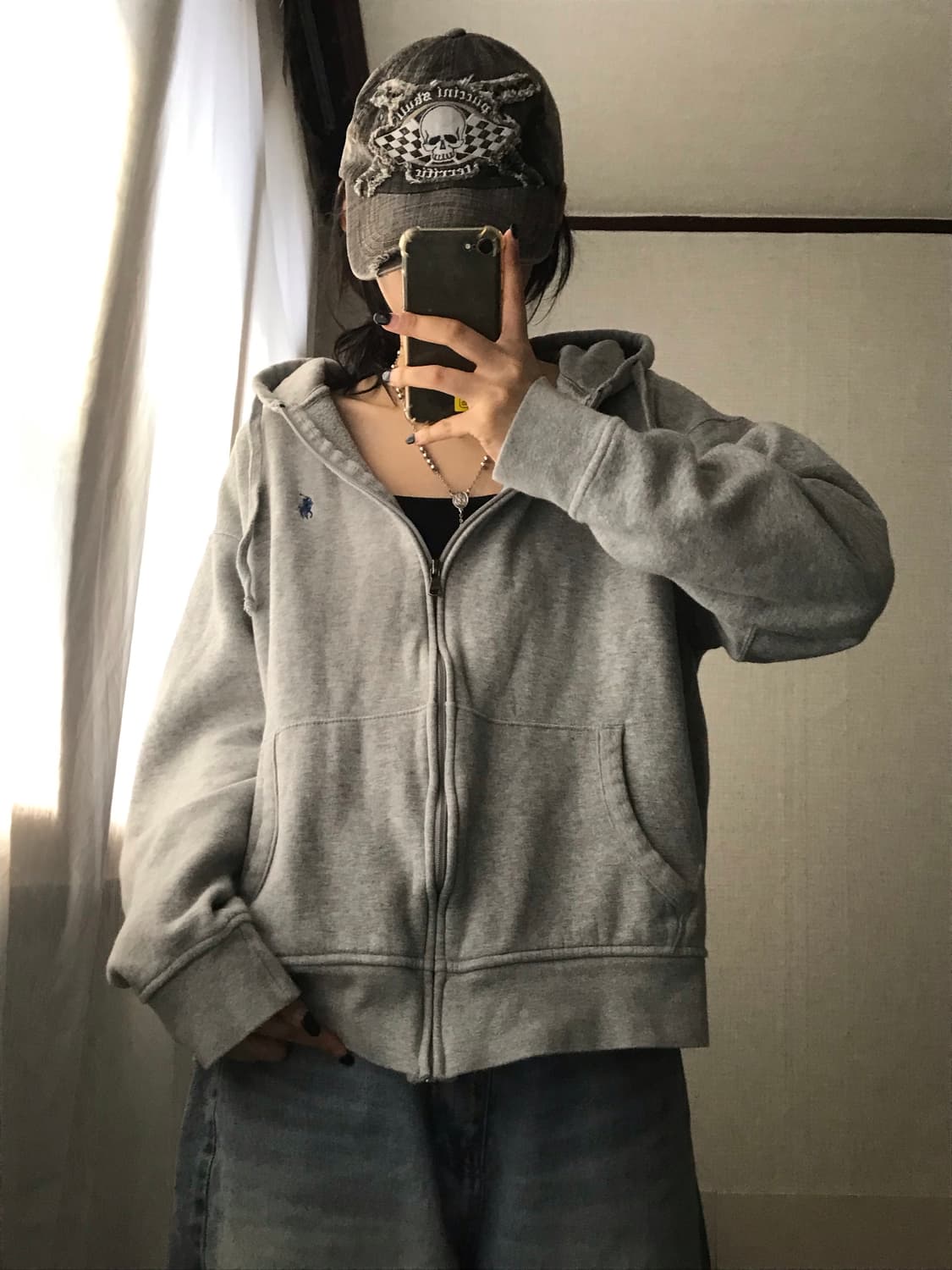 폴로 그레이 후드집업 상품이미지4