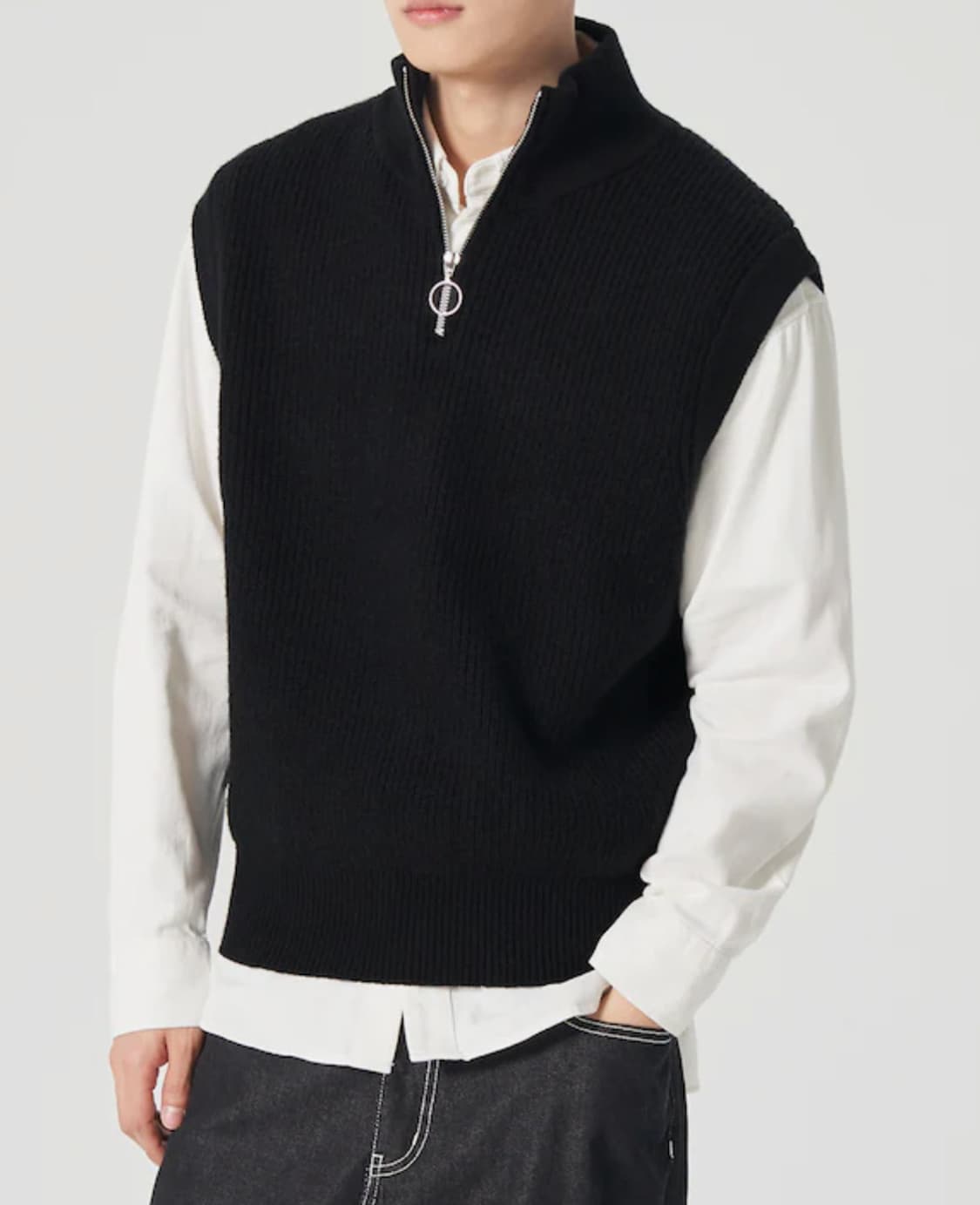 에잇세컨즈 반집업 니트 베스트(XL)_미사용 신품 상품이미지1