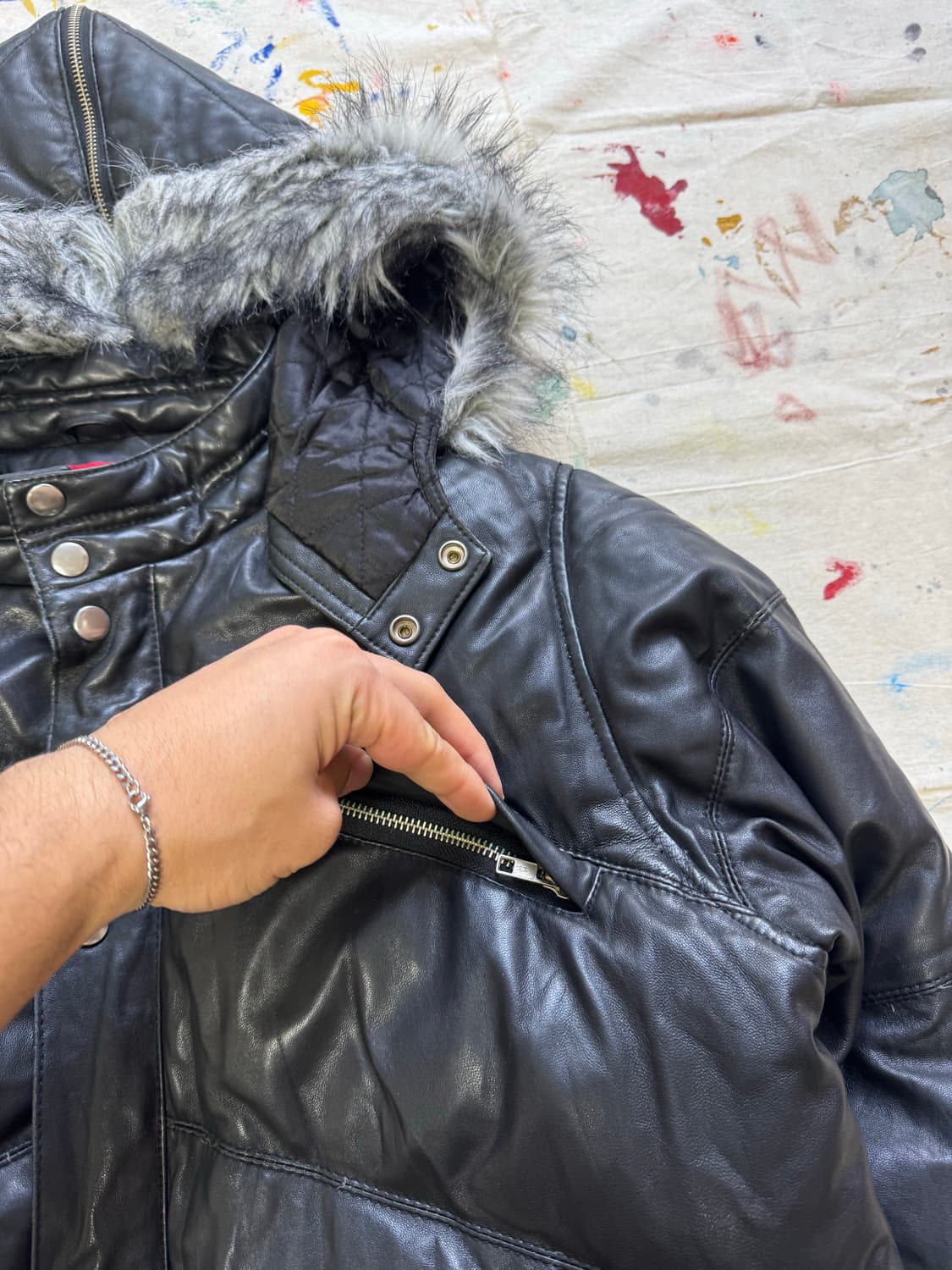 Fw07 슈프림 레더 다운 자켓 상품이미지8