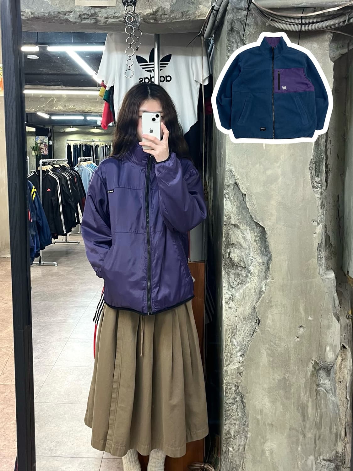 브라운 브레스 리버시블 플리스 자켓 블루 M #csz2591 상품이미지1