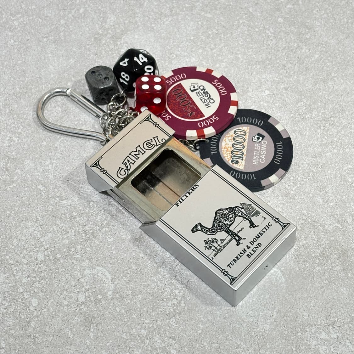Oribell 카멜 재떨이 스틸 케이스 겜블 칩 키링 열쇠고리 상품이미지4